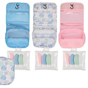 NEW - 6 pack BUNDLE Floral Travel Organizer Set with Pastel Bottles and Case